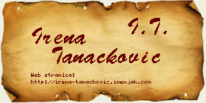 Irena Tanacković vizit kartica